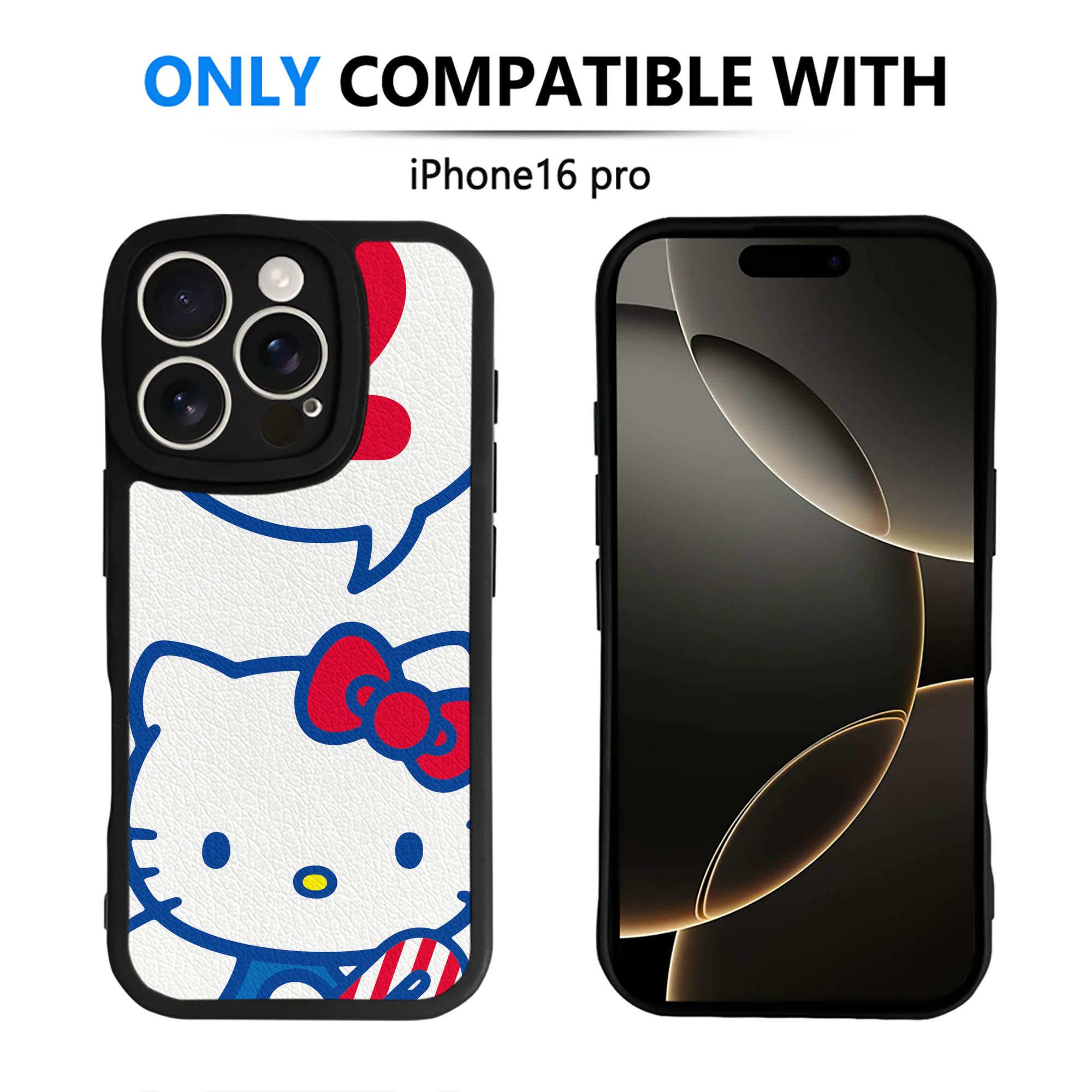 （画像用） Hello Kitty ハローキティ 【iPhone 16シリーズ対応】シリコンスマホケース（レザー調） 材質：シリコン